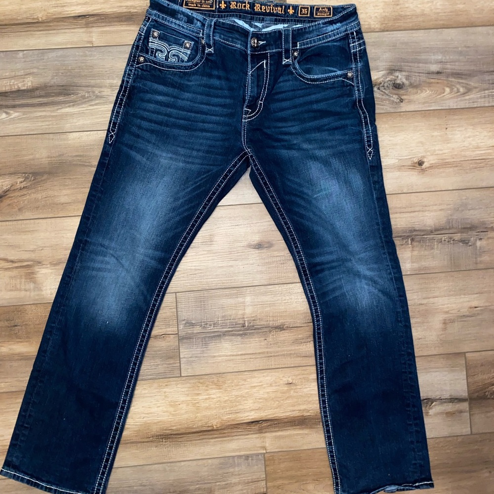 Rock Revival Jeans Men’s Andy Straight 36x32